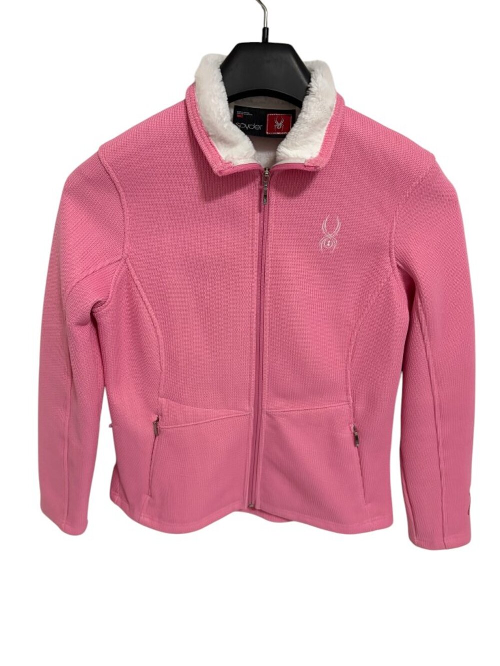 Spyder Women’s Full Zip Fleece Jacket Size Large Faux Fur Lining Pink